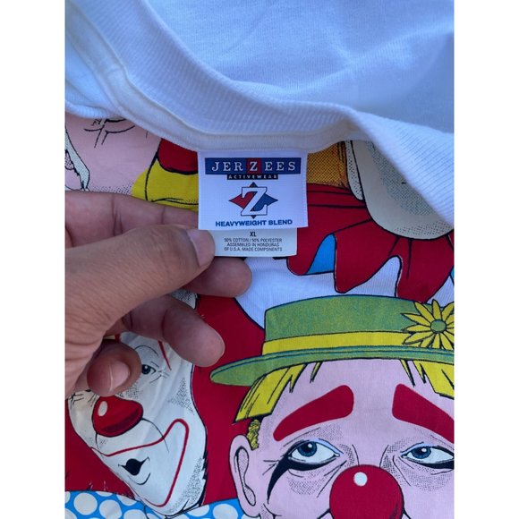 Vintage Rare XL Clown Faces IT Bozo krusty T Shirt - Picture 3 of 3